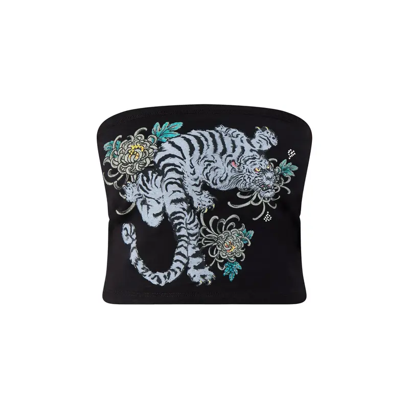 Womens Snow Tiger Diamante Bandeau Top