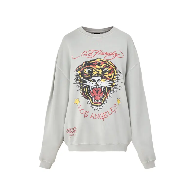 Womens Tiger-Vintage-Roar Crew Neck Sweatshirt