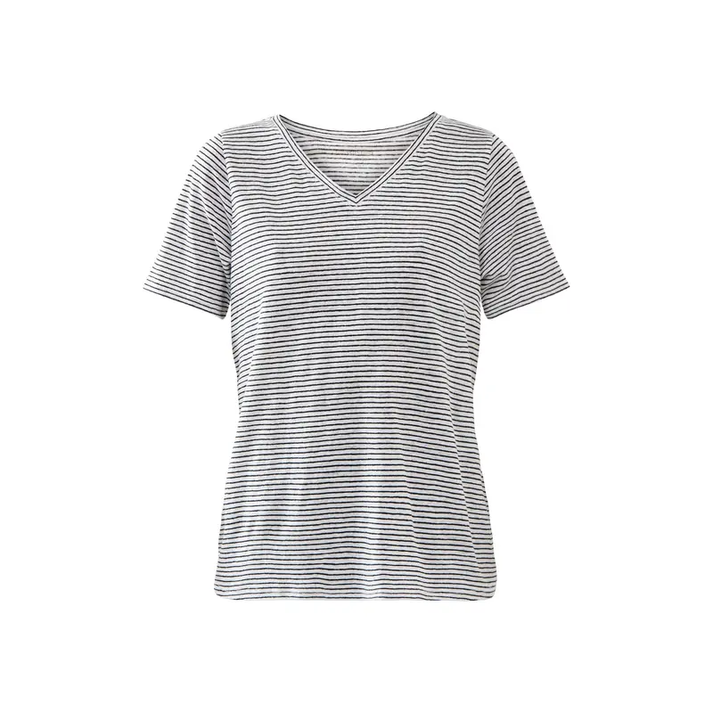 Striped Organic Linen Jersey SS Tee