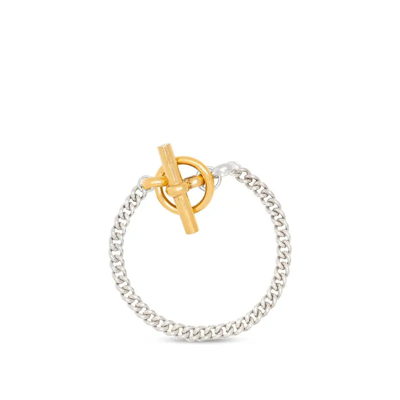 T-Bar Clasp Gold And Silver Bracelet
