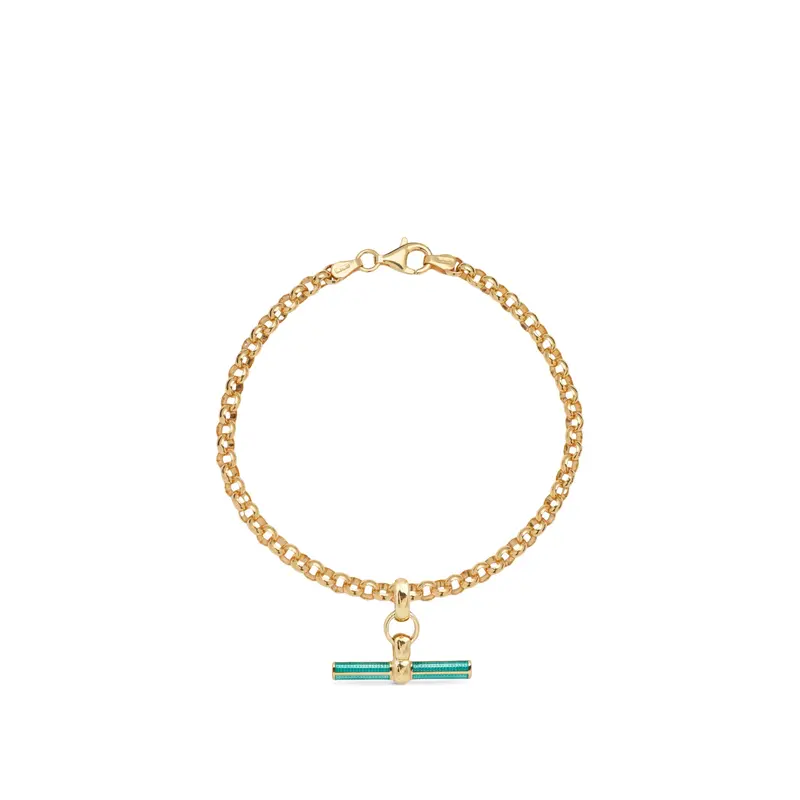 Turquoise Enamel T-bar Bracelet