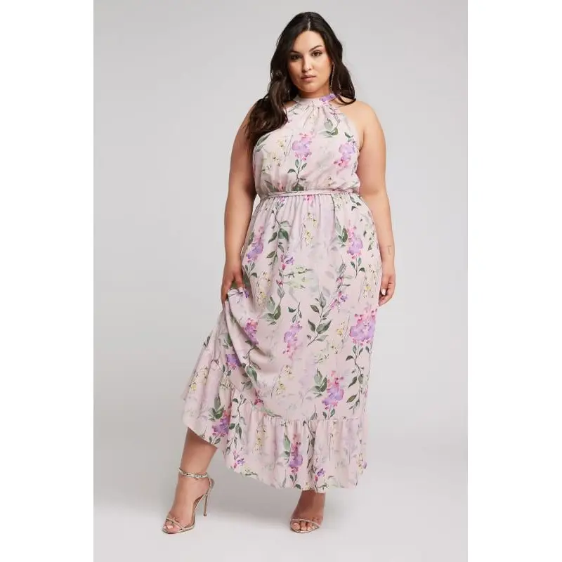 YOURS LONDON Curve Pink Floral Print Maxi Dress