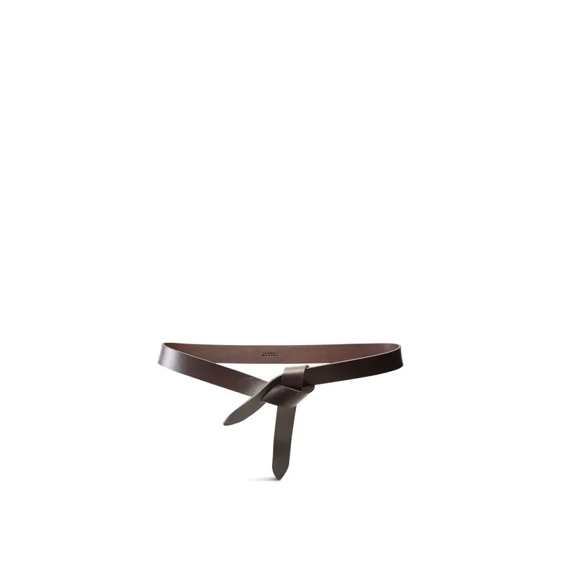 Lecce Leather Flat Belt Brown