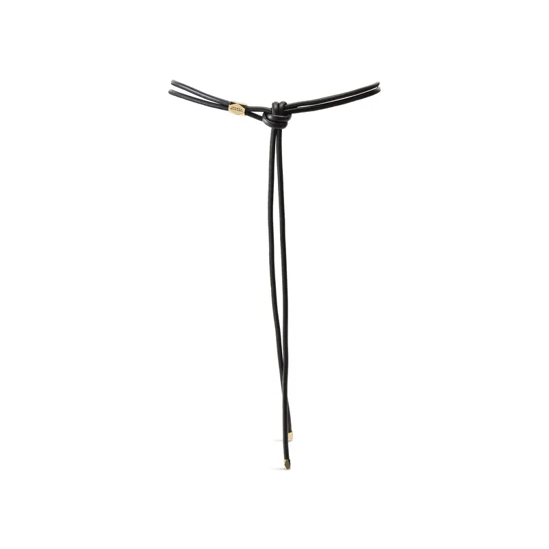 Silvia-Ga Leather String Obi Belt Black