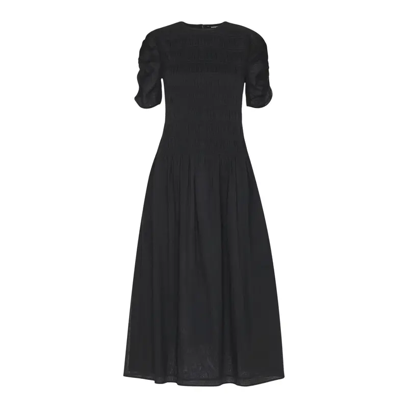 Black Avery Smocked Dress
