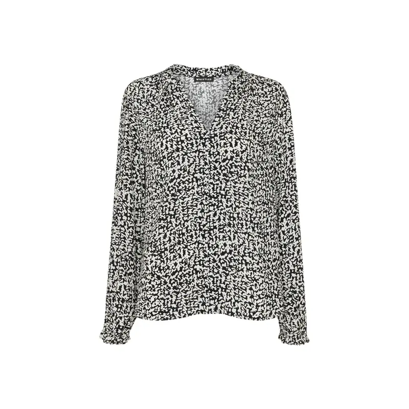 Black/Multi Scribble Print Blouse