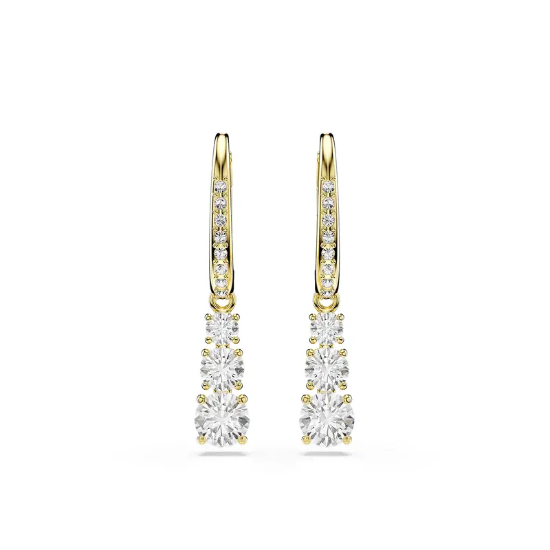 Attract Trilogy Rhodium Drop Earrings