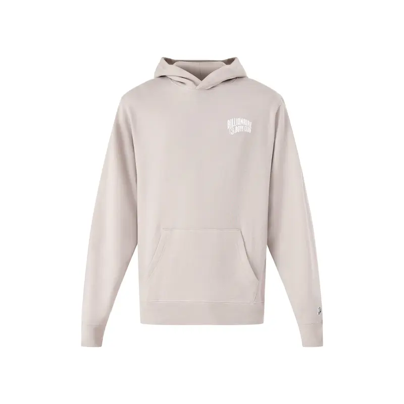 Flat Grey Cotton Small Arch Logo Hoodie