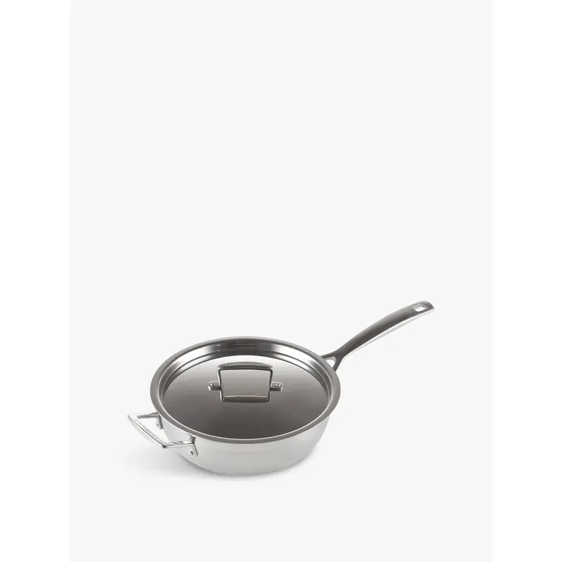 3-Ply Stainless Steel Non-Stick Chefs Pan with Lid and Helper Handle 24cm