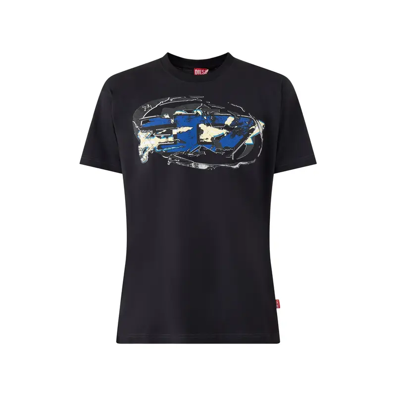 Cotton Black T-Norm-T11 Big D T-Shirt