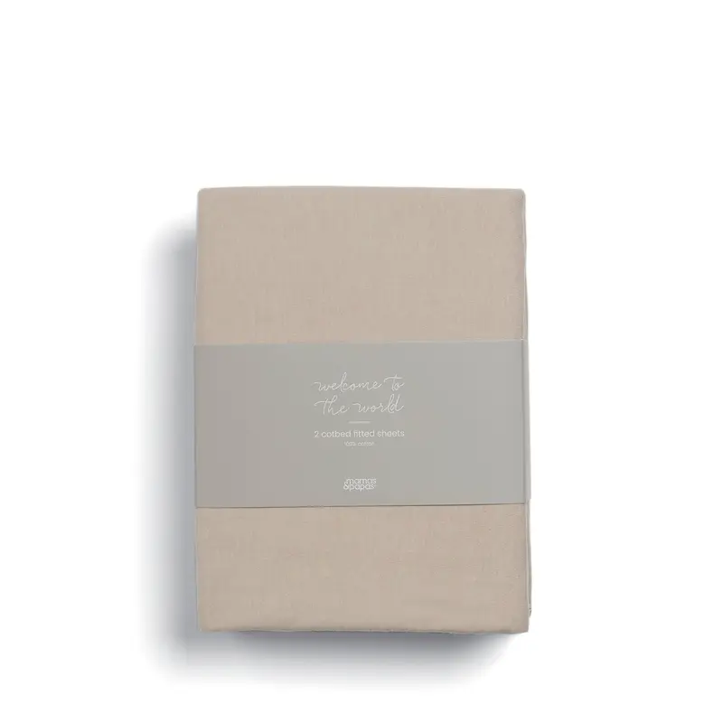 2 Cot Bed Mocha Fitted Sheets