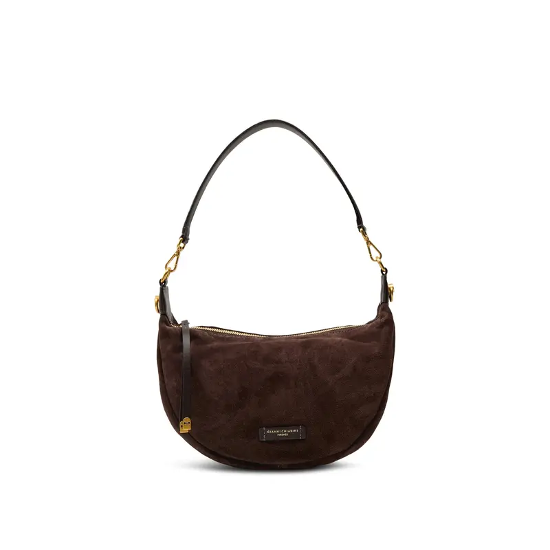 Aisha Suede Crescent Crossbody Moka