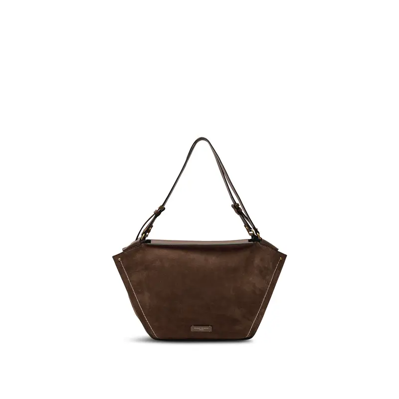 Bloom Suede Shoulder Tote Moka