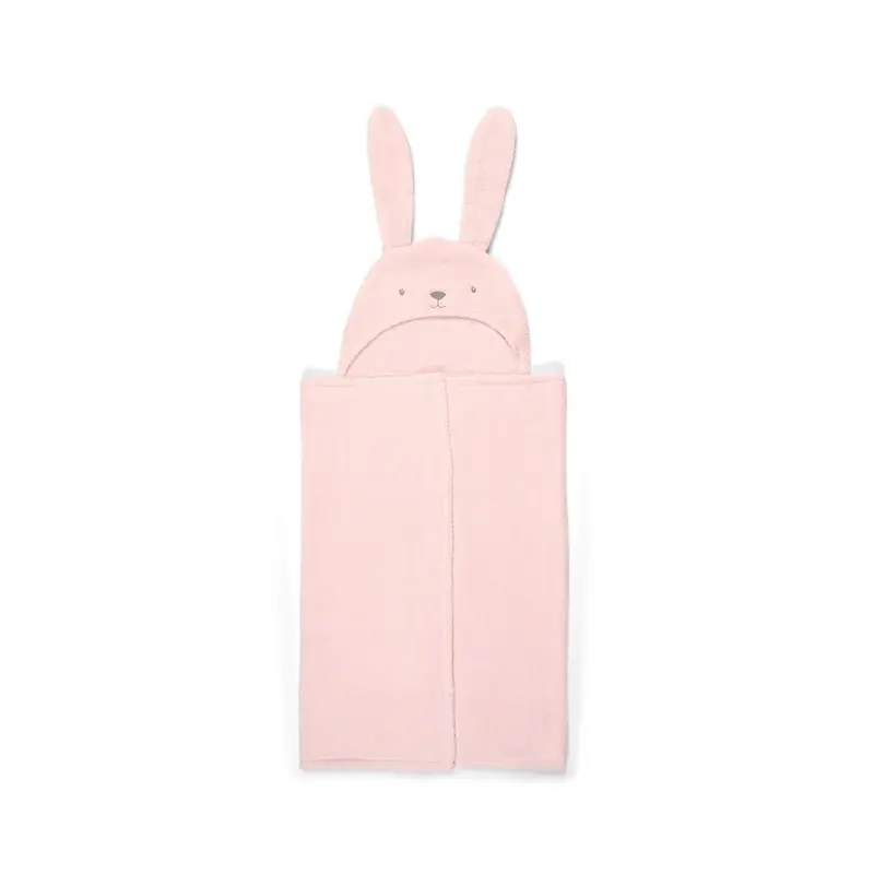 Bunny Hooded Towel Pink