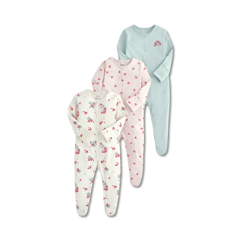 3 Pack Geranium Sleepsuits Multi