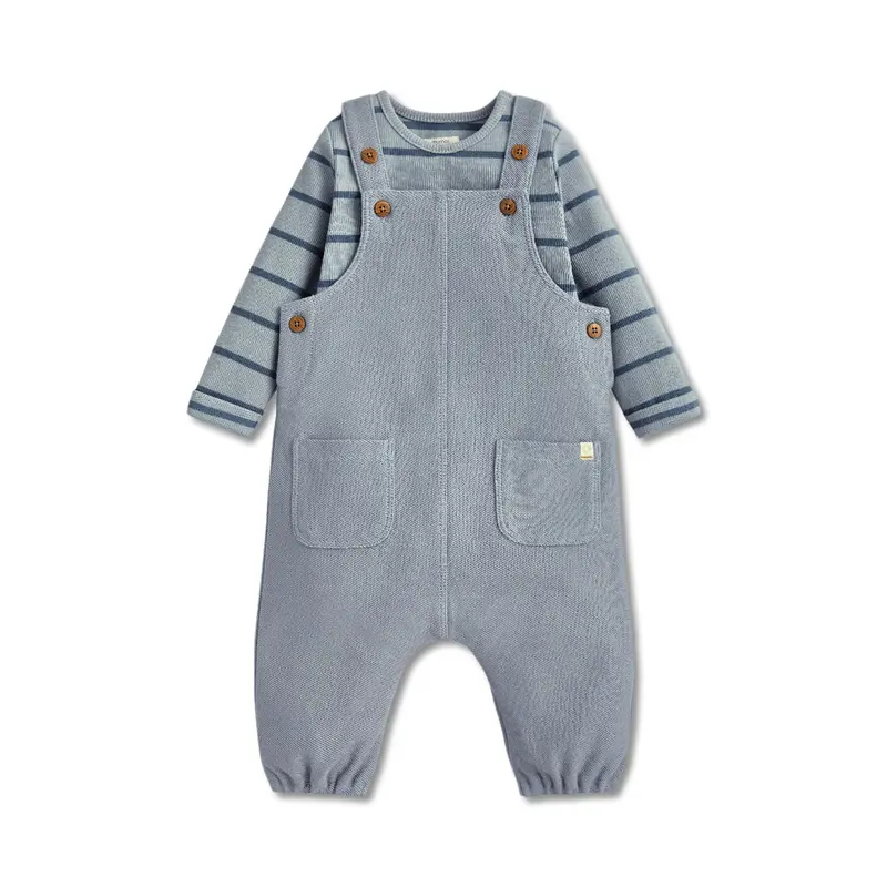 2 Piece Dungaree Set Blue
