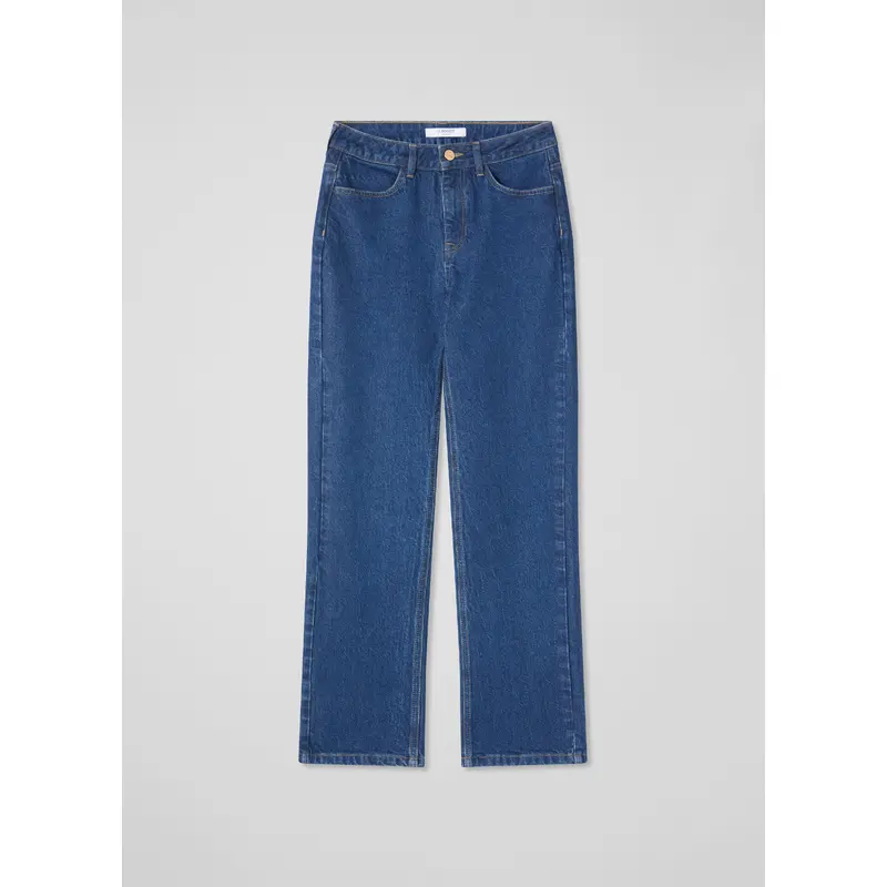 Blue Emilie Indigo Cotton Blend Straight Leg Smart Jean