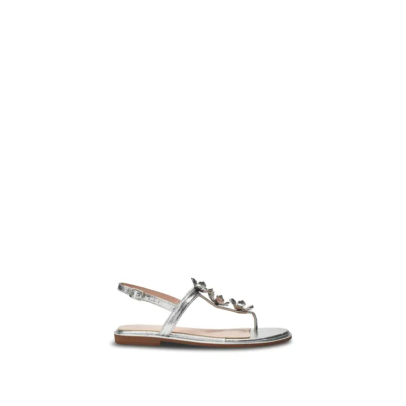 Jewelle Leather Sandals Silver