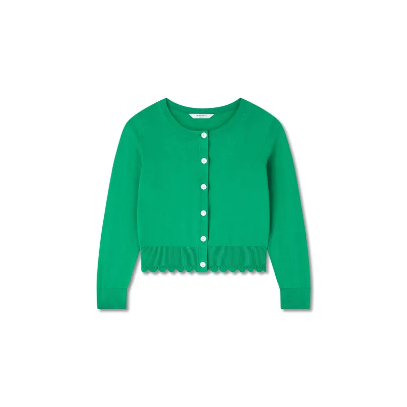 Vanessa Green Cotton Pointelle Detail Cardigan