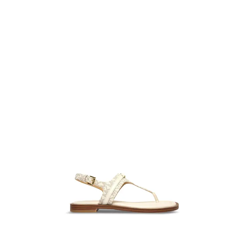 Mandy Thong Leather Sandals Cream