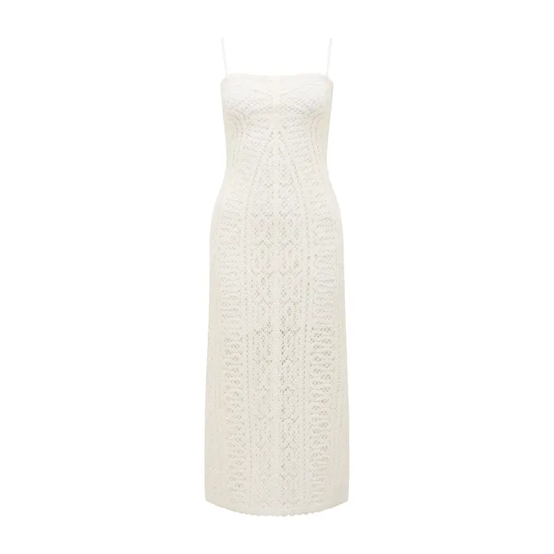 Arianna Engineered Crochet Midi Dress