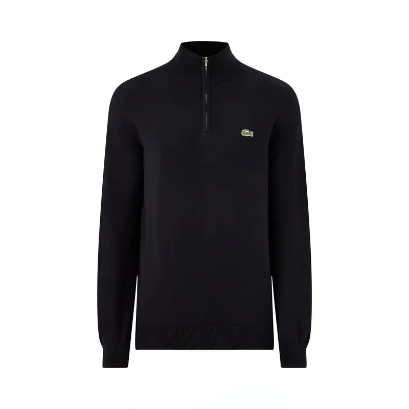 Half Zip Organic Cotton Knitwear Black