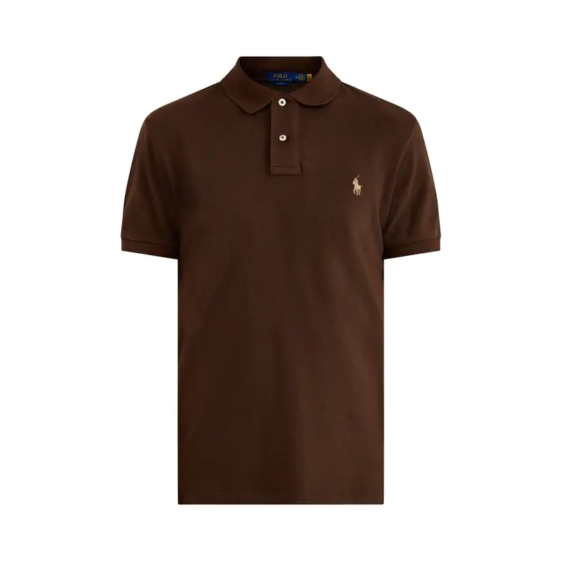 Slim Fit Cotton Polo Top Brown