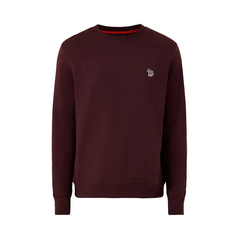 Zebra Sweatshirt Cotton Long Sleeves Red