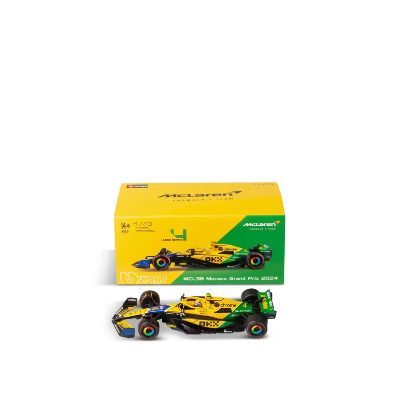 1:43 F1 McLaren 2024 in Senna Livery With Lando Norris Car Model