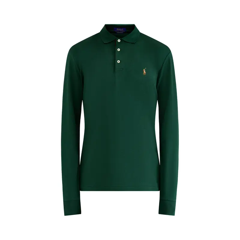 Pima Cotton Long Sleeves Cotton Polo Top