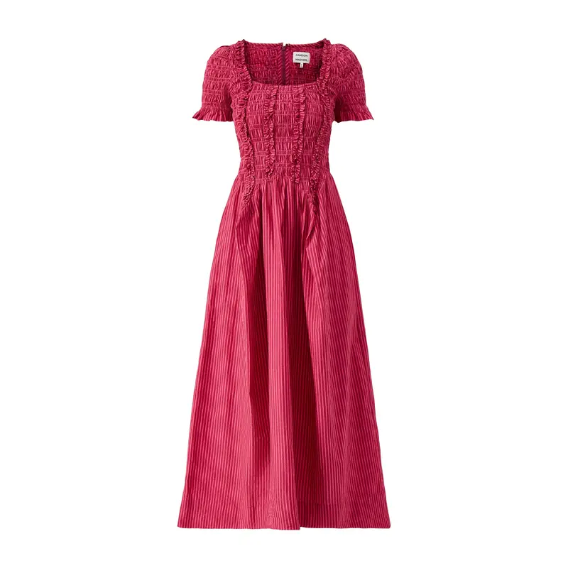 Raphaela Ruffle Midi Dress Berry Business
