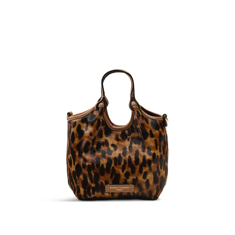 Dua Lynx Small Leather Crossbody Bag Leopard