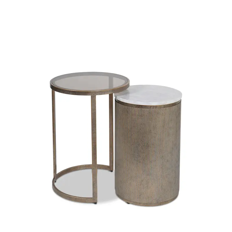 Belvedere Aged Gold Set Of 2 Nesting Side Tables