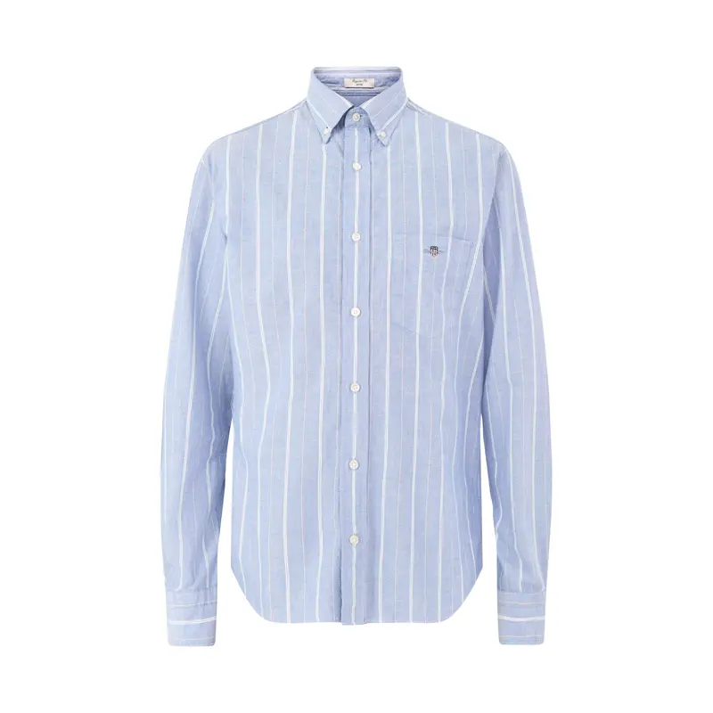 Classic Oxford Long Sleeves Stripe Shirt Blue