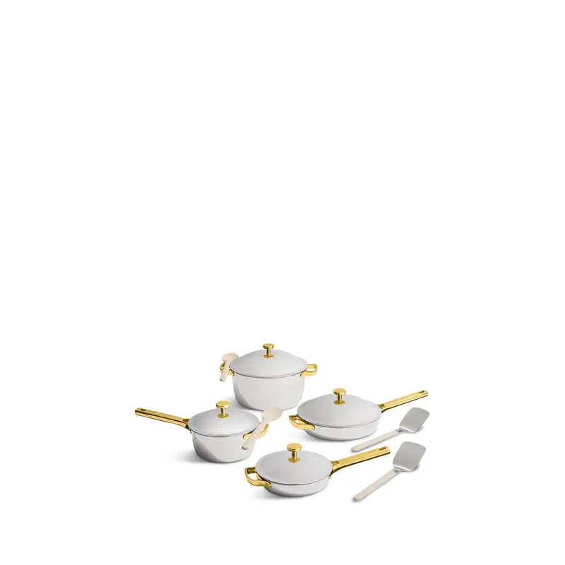 Titanium Pro Cookware Set Chrome/Gold