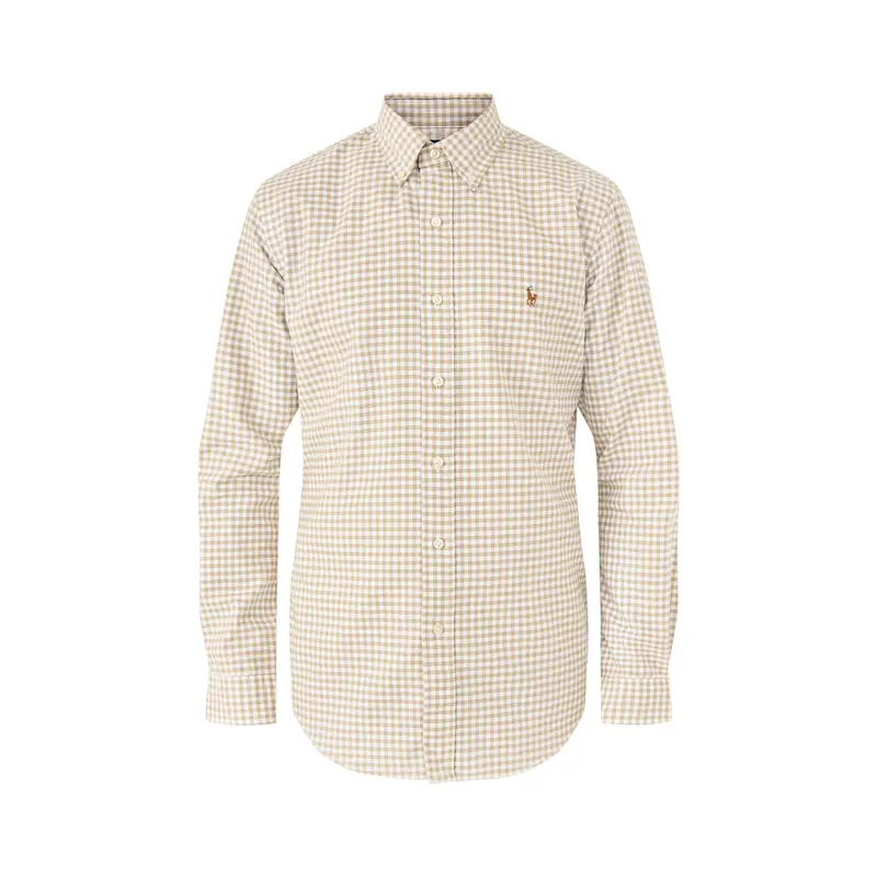 Custom Fit Oxford Gingham Check Shirt White