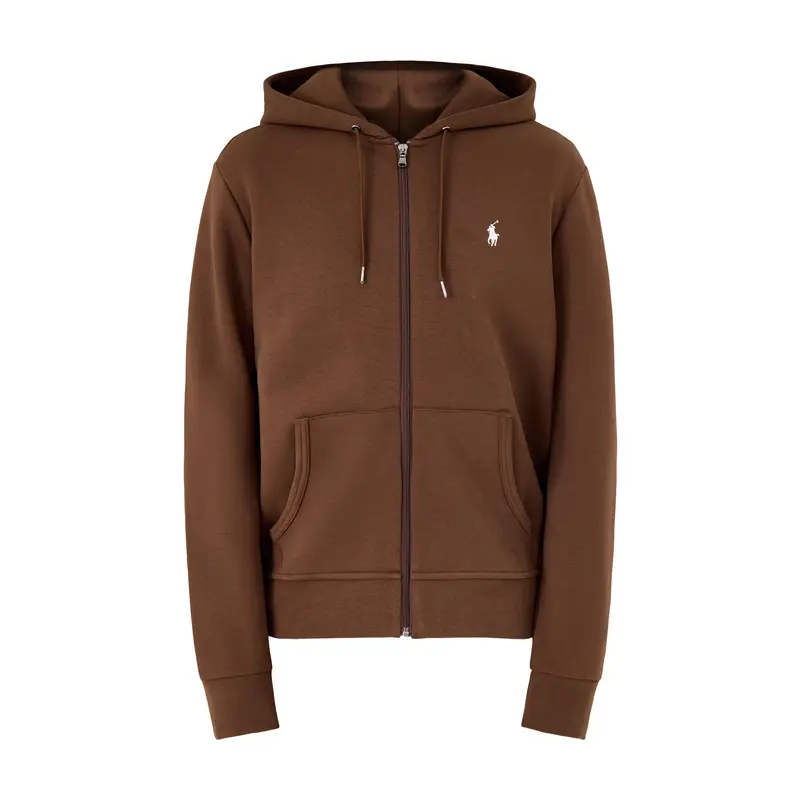 Double Knit Cotton Hoodie Brown