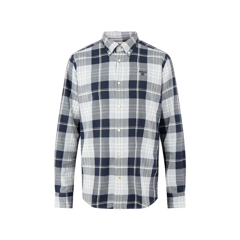 Edgar Tailored Cotton Checked Shirt Blue