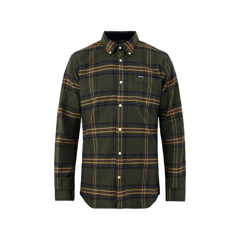 Portdown Tailored Cotton Checked Shirt Olive