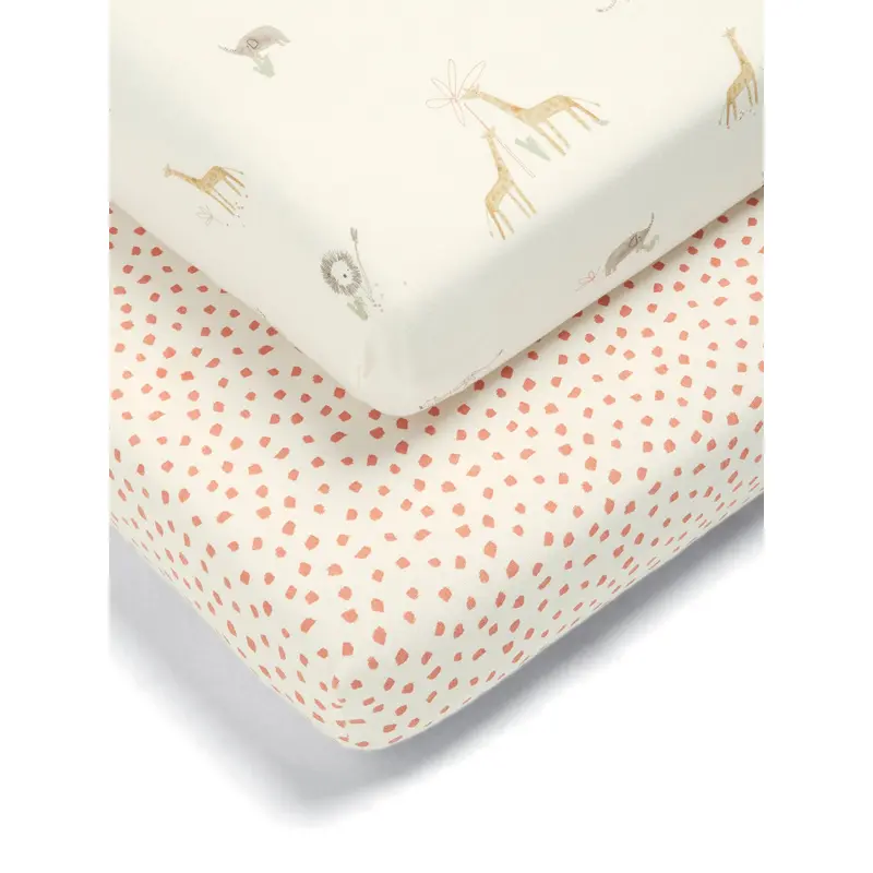 2 CotBed Fitted Sheets Jungle