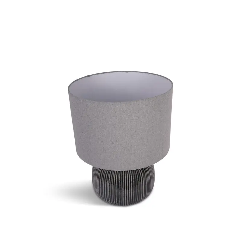 Bruno Ceramic Table Lamp Charcoal with Shade E27 60W