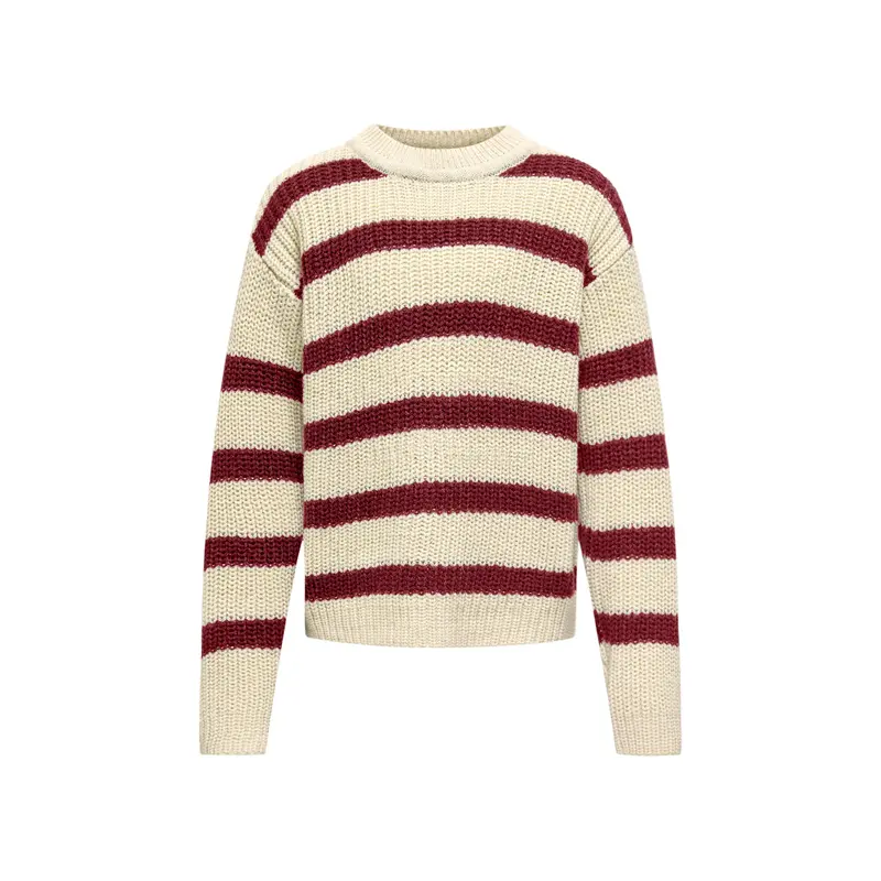 Justy Long Sleeves Stripe Pullover Knitwear Eggnog