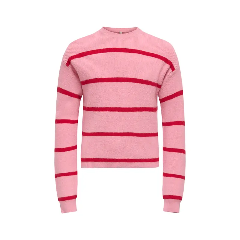 Franca Life Short Long Sleeves Stripe Knitwear Pink