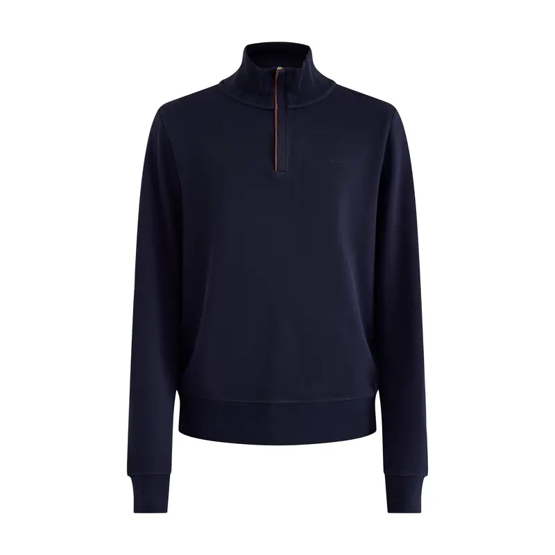Sacker Rib Cotton Half Zip Blue