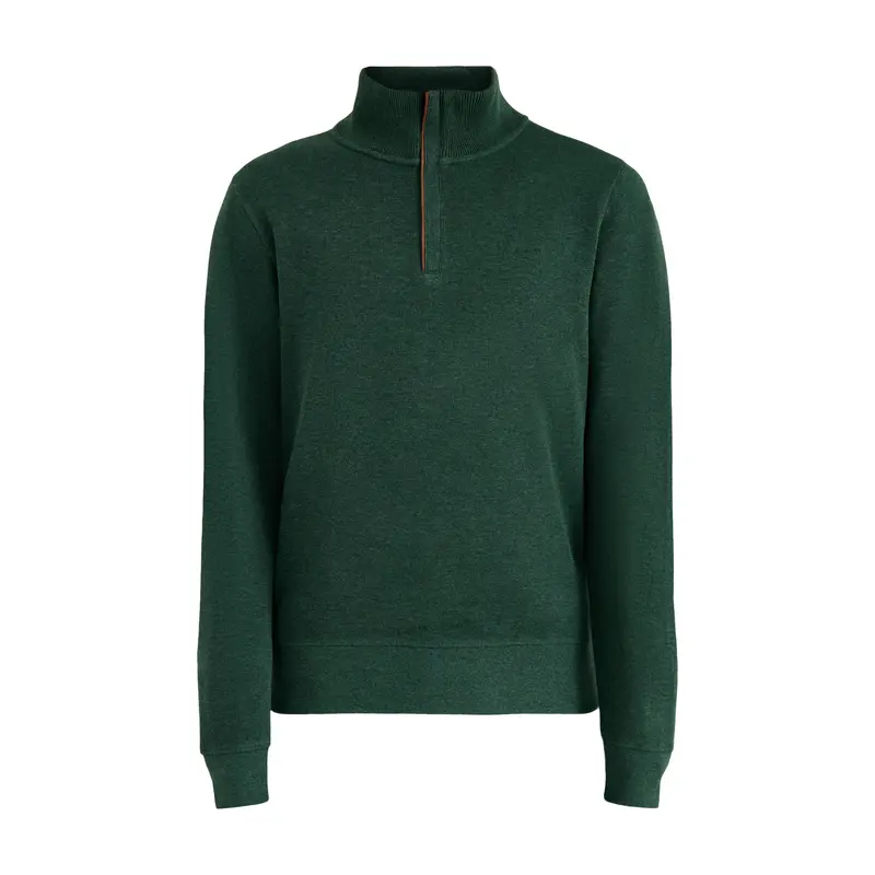 Sacker Rib Cotton Half Zip Green