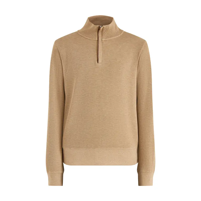 Sacker Rib Cotton Half Zip Khaki