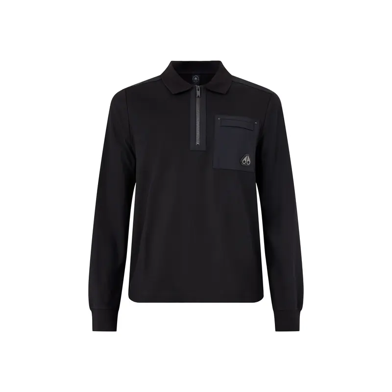 Dalon Long Sleeves Cotton Polo Black