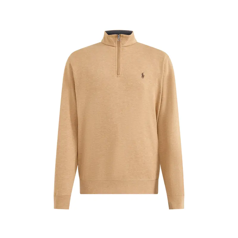 Double Knit 1/4 Zip Sweatshirt Tan