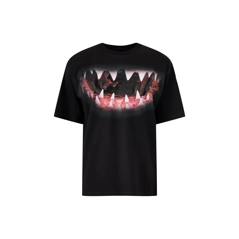 T-Boxt-T21 Shark Mouth Cotton Tee Black
