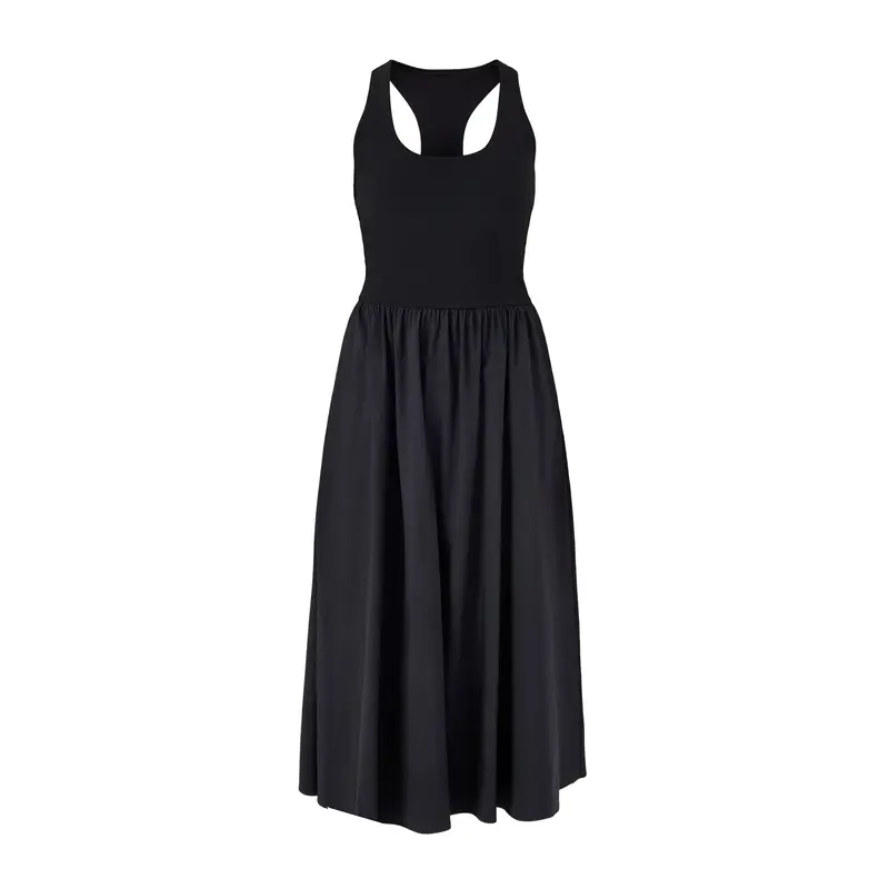 Explorer Ribbed Racer Dress Black